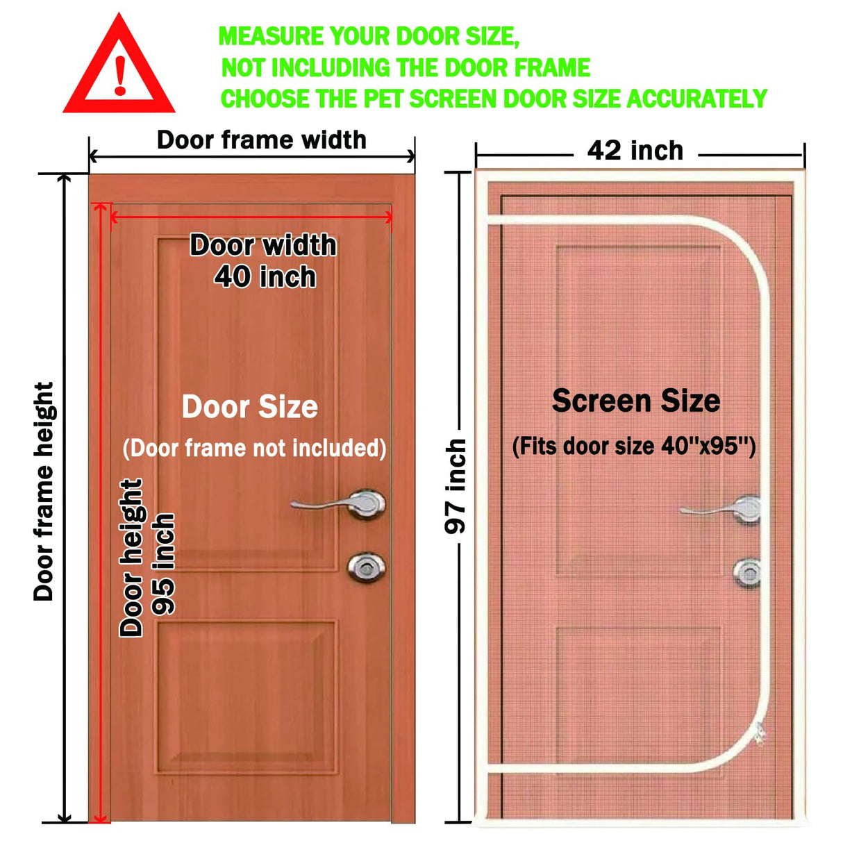 Upgraded Pet Screen Door,Fits Door Opening Size 40''x 95'',Thickened Cat Resistant Mesh Screen Door for Living Room,Kitchen,Bedroom,Cat Introduction Screen with Zipper Closure.