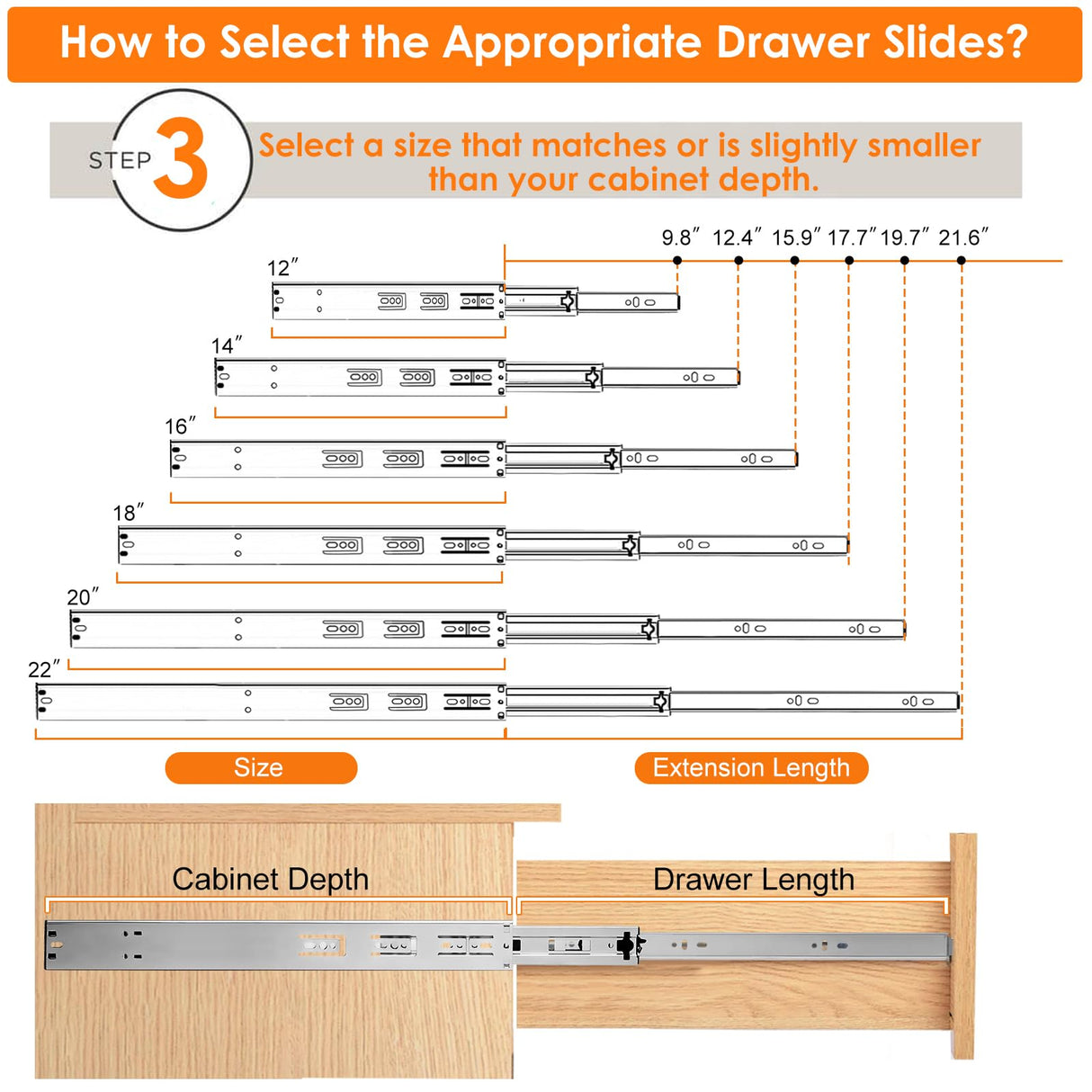 HBL’ 5 Pairs | Soft Close Drawer Slides 12 inch, Heavy Duty Cabinet Drawer Slides Replacement - Ball Bearing Full Extension, 200 LB Capacity, Made of Cold-Rolled Steel, Rust-Resistant & Long-Lasting.