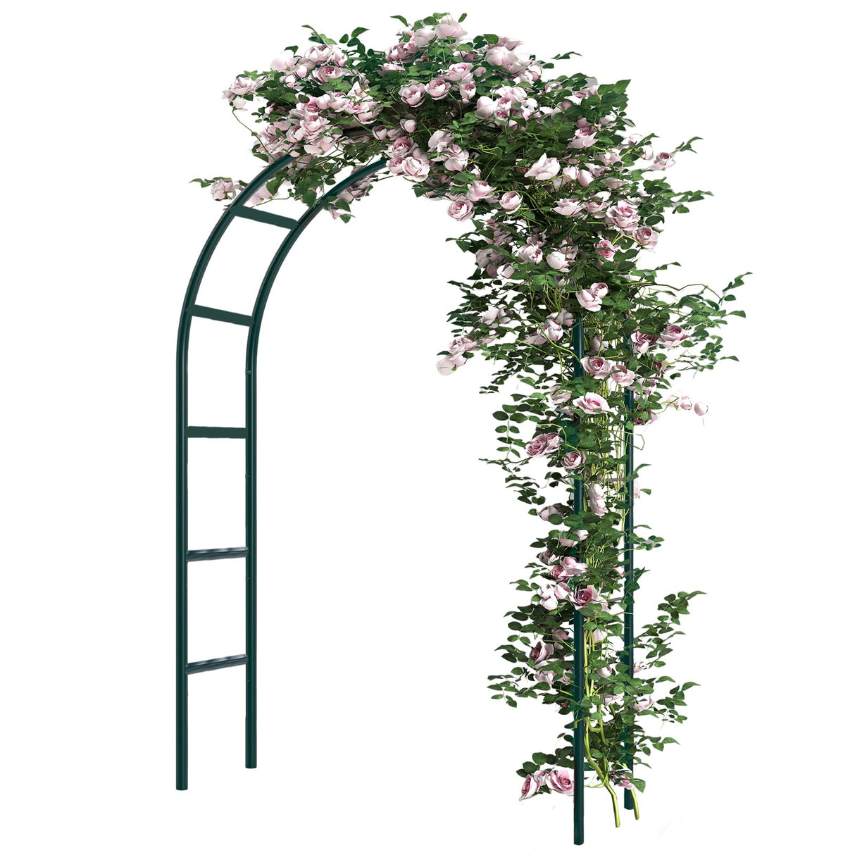 RUBFAC 94" Metal Garden Arch Trellis for Climbing Plants Outdoor, Garden Arbors and Arches, Halloween Archway for Pumpkin Balloon Rose Vines Wedding Christmas Birthday Party Decorations, Army Green