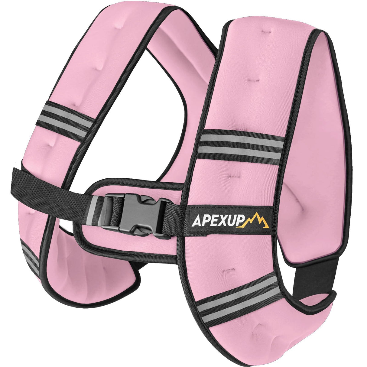 APEXUP Weighted Vest with 5lbs/10lbs/15lbs/20lbs/25lbs/30lbs Weights and Reflective Stripe, Weight Vest Men Women for Workout, Strength Training, Running (Pastel Pink, 10lbs)