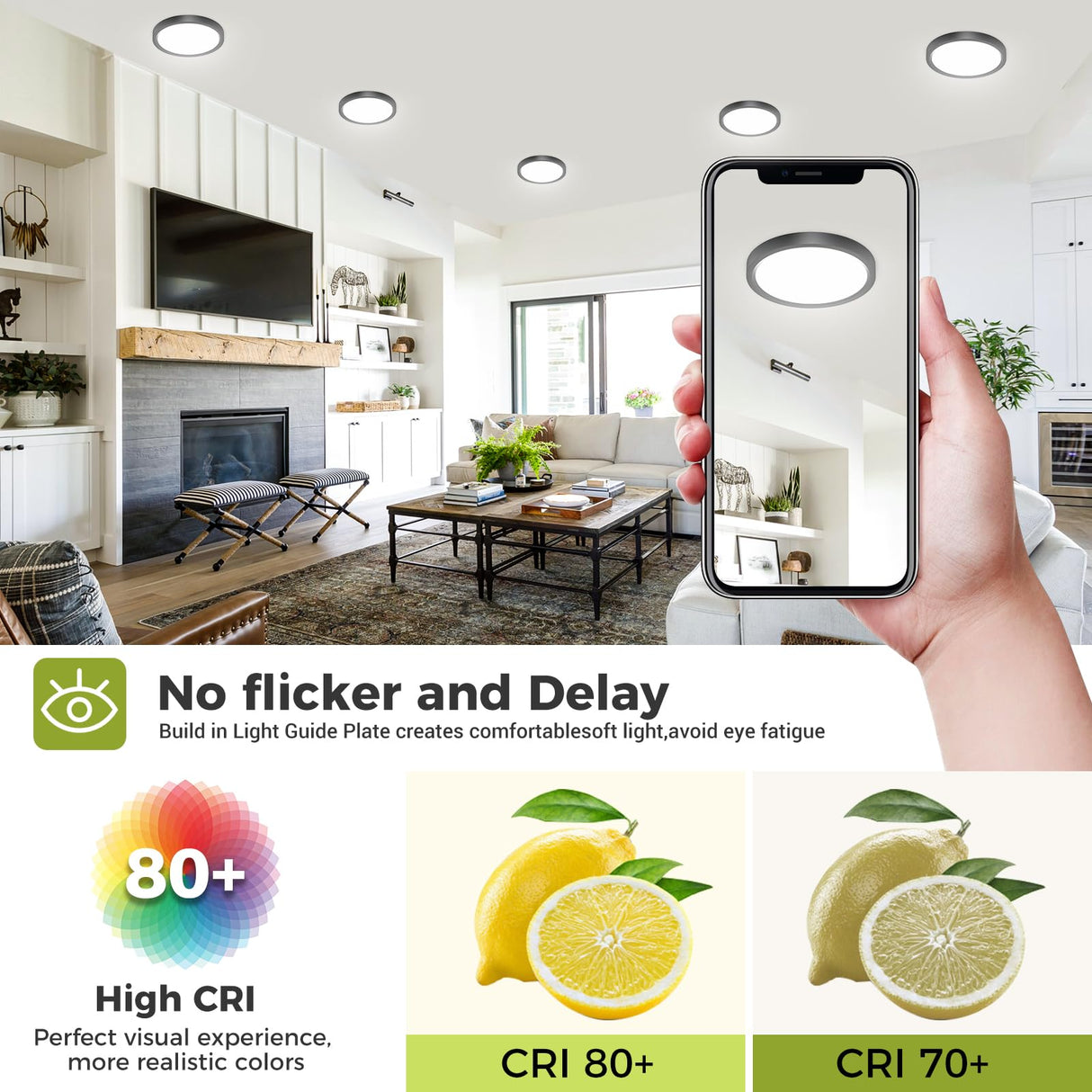 10PACK Flush Mount LED Ceiling Light Fixture Black, 12Inch 28Watt, Dimmable & 3000K-4500K-6000K 3 Color Selectable Ceiling Lamp 3200LM Low Profile Ceiling Light for Kitchen Bedroom Hallway Porch