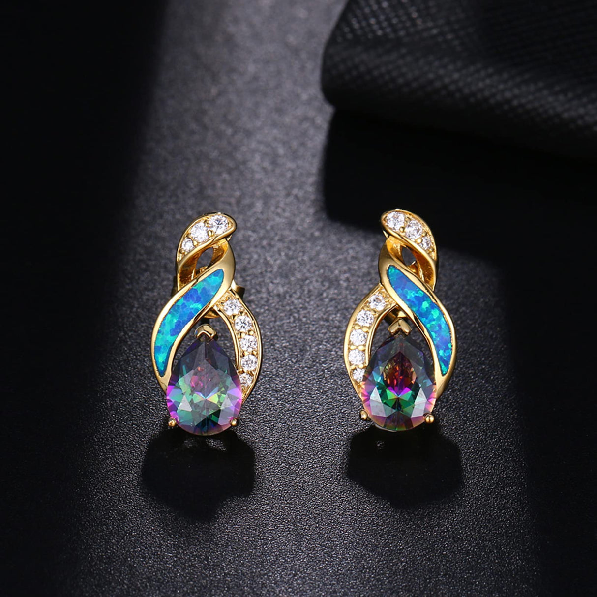 Hermosa Jewelry Sets Australian Created Opal Necklace Earrings Mother's Day Gifts Jewelry for Mom (JS6)