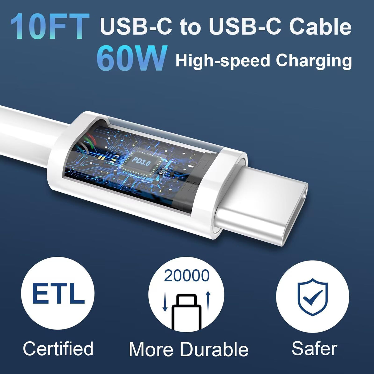 iPhone 18 Duo 17 16 Charger Fast Charging 10 FT Long iPhone USB C Charger