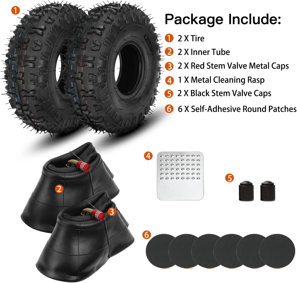 GREHUA 4.10-4 Tire and Tube Set for Lawn Mower Snow Blower Generator Parts