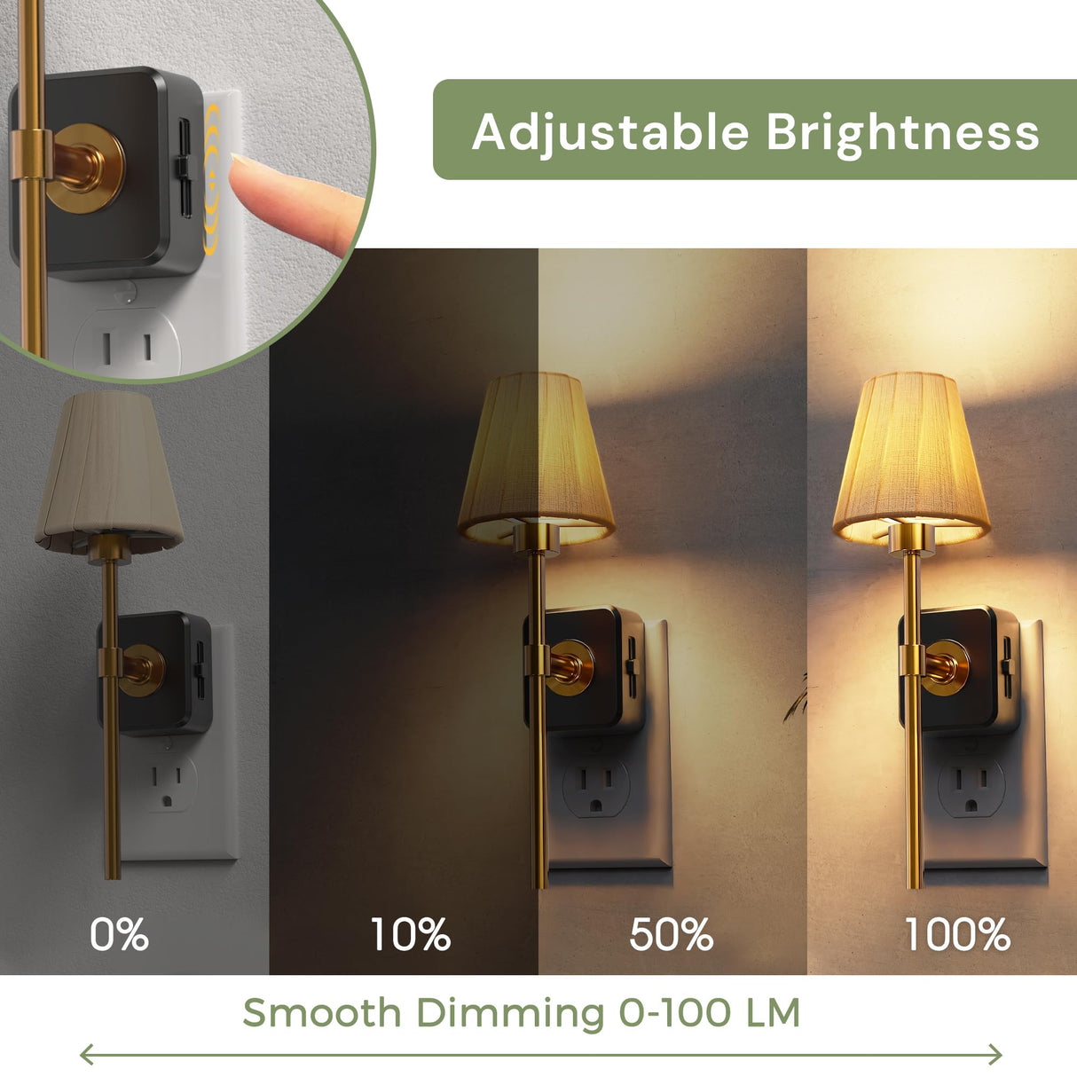 L LOHAS LED Night Lights Plug into Wall, 2 Pack Pleated Fabric Cover Night Light, Dusk to Dawn Sensor Vintage Nightlight, 0-100LM Dimmable, for Bedroom Living Room Hallway