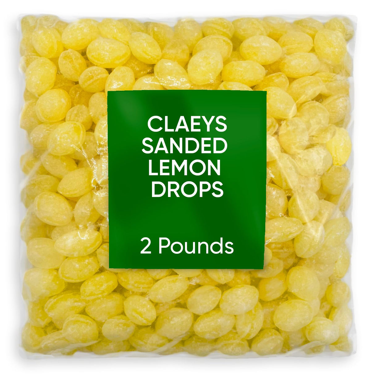 Claeys Sanded Lemon Drops Candy - Bulk Candy Lemon Drops Hard Candy - 2 Pounds - Christmas Candy – Ideal for Holidays, Sour Candy Lovers – Lemon Flavor