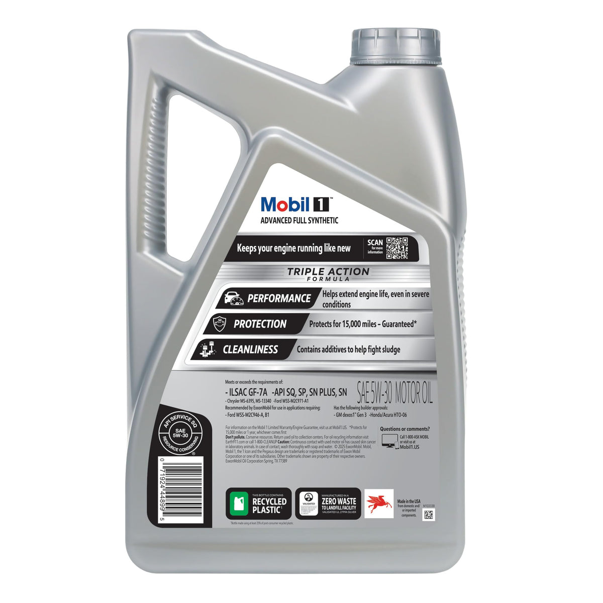 Mobil 1 Advanced Full Synthetic Motor Oil 5W-30, 5 Quart