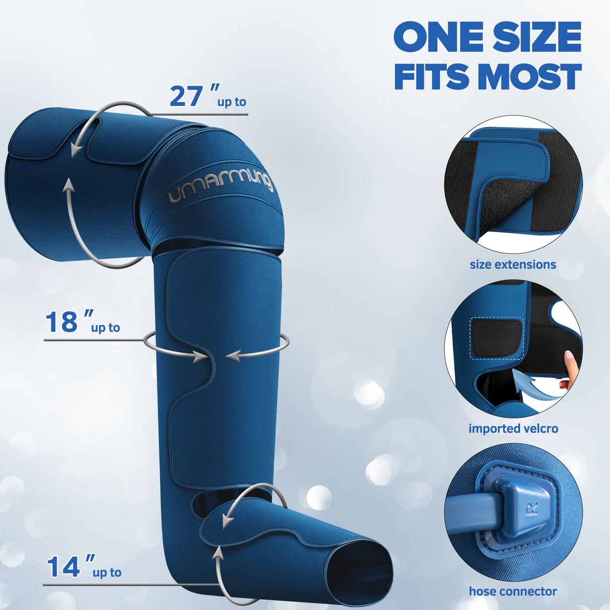 UMARMUNG Air Compression Leg Massager with Heat - Pain Relief & Circulation Booster for Foot, Calf, Knee and Thigh - Gifts for Men, Women, Dad, Mom for Mother's Day, Father's Day, Birthdays, Christmas