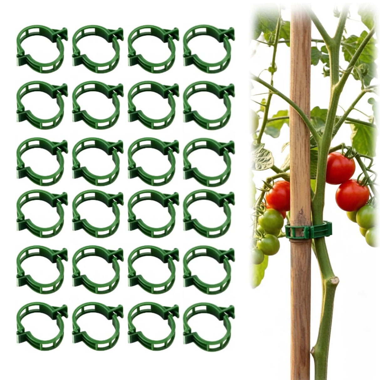 Hytihtu 50Pcs Plant Support Clips Plastic Trellis Clips, Tomato Vine Clips
