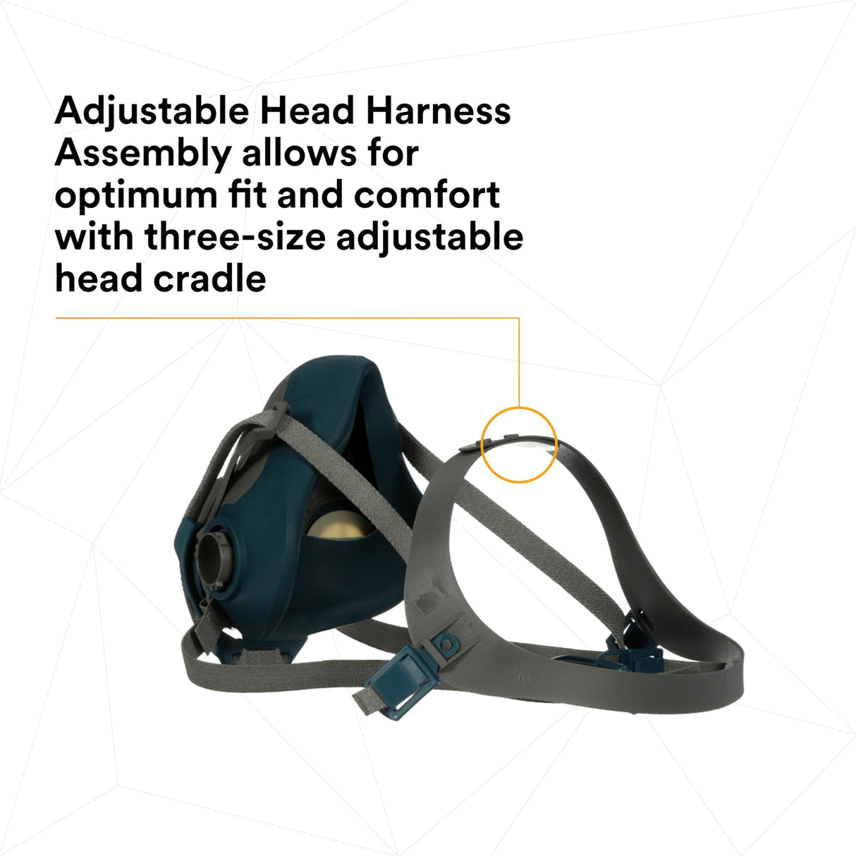 3M Rugged Comfort Quick Latch Half Facepiece Reusable Respirator 6503QL, NIOSH, Cool Flow Exhalation Valve, Bayonet Connection, Silicone Face Seal, for Gases, Vapors, Dust, Maintenance, Construction,L