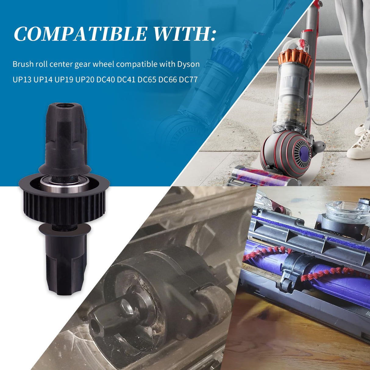 XYgdhqpt 1Pcs Brush Roll Center Gear Wheel Compatible with Dyson UP13 UP14 UP19 UP20 DC40 DC41 DC65 DC66 DC77