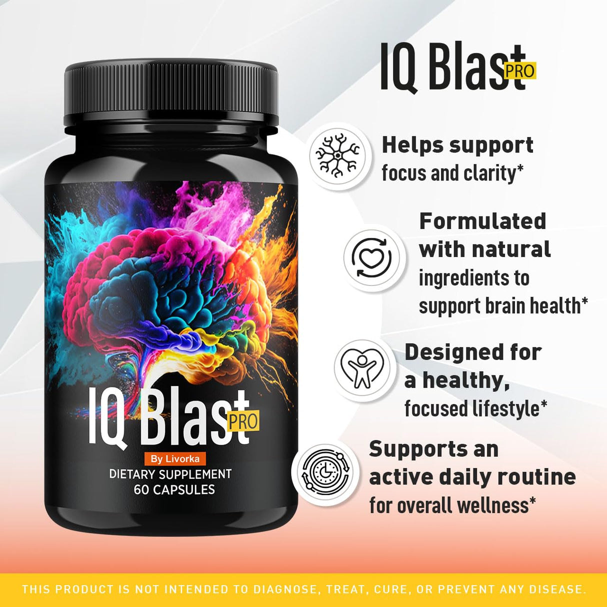 IQ Blast Pro Capsules - Official IQ Blast Pro Advanced Supplement Pills, IQ Blast Pro Premium Formula for Wellness & Health Support, Original IQ Blast Pro Reviews, 60 Capsules for 1 Month