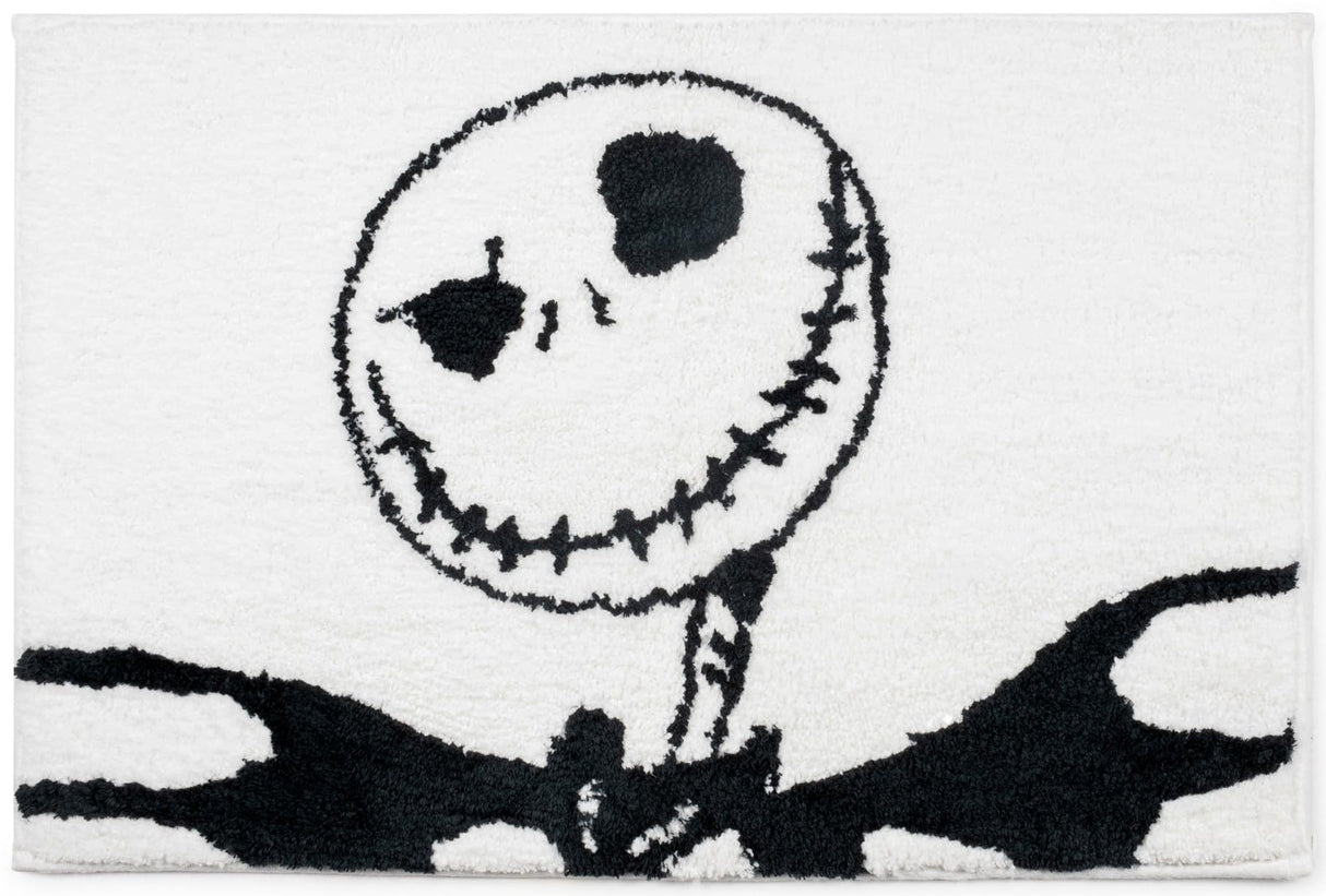 Jay Franco Disney Nightmare Before Christmas Kids Bath Rug - Jack Skellington Soft, Non-Slip, Machine Washable, White Bathroom Mat 20 x 30