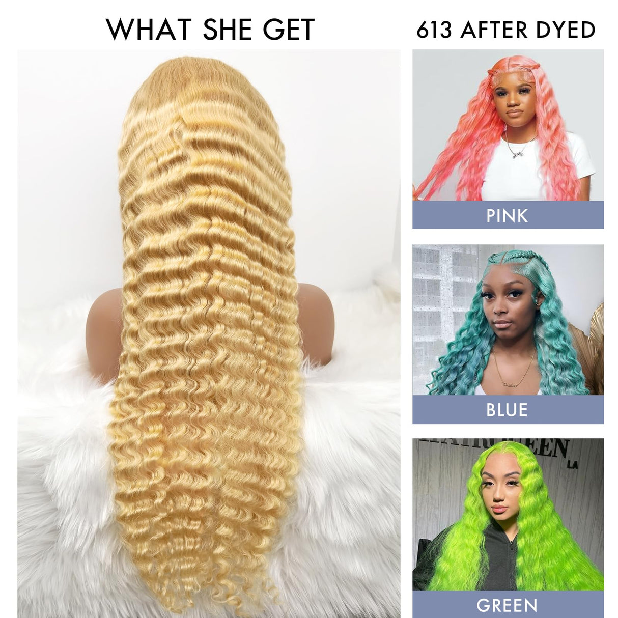 ELISHEVA 613 Lace Front Wig Human Hair 28 Inch Deep Wave Blonde Wig Human Hair 16A 13x4 HD 613 Deep Wave Blonde Lace Front Wigs Human Hair 180% Density Curly Blonde Frontal 613 Wig Pre Plucked