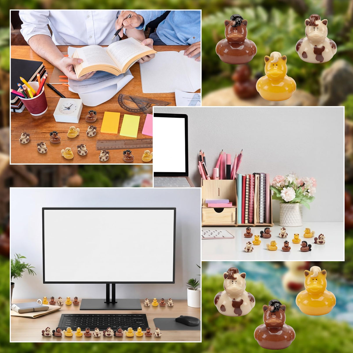 Memorywuu 72 Pcs Mini Horse Duck Bulk Tiny Bucking Bronco Duck Figurine Resin Pool Float Bath Decor Gift for Horse Racing Festival Basket Stuffers Table Party Decorations
