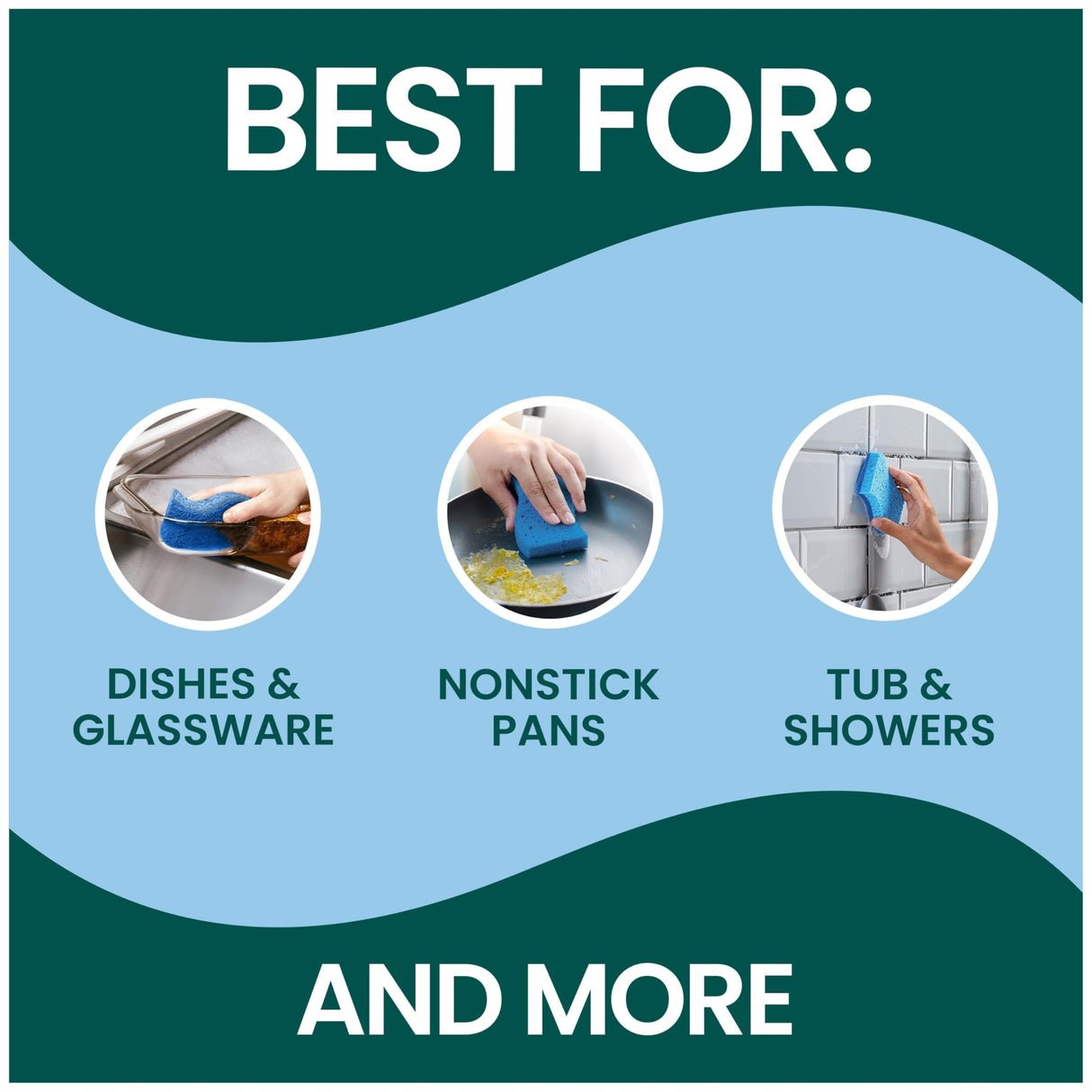 Scotch-Brite Zero Scratch Scrub Sponge, 36 Kitchen Sponges for Cleaning Around the Home, Bathroom & More, Effective + Gentle Dish Scrubber, Best for Nonstick Pots and Pans, Safe on Most Surfaces