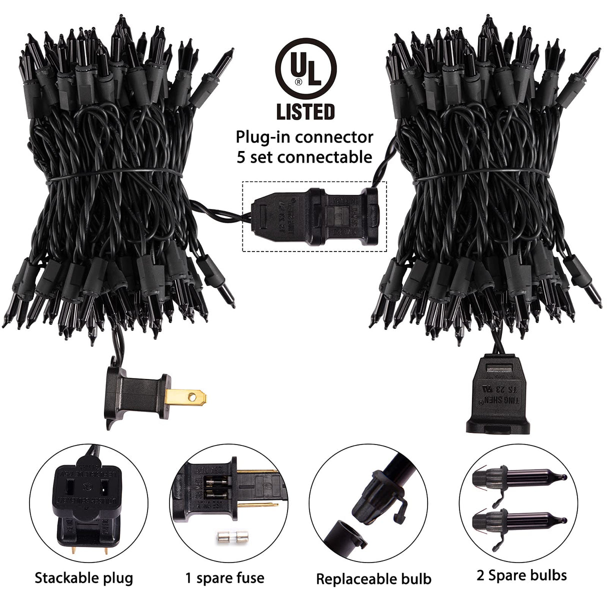 Minetom Halloween String Lights Outdoor 100 Count 25 Feet Incandescent Bulb Mini Lights for Christmas Indoor Garland Party Festival Decoration, Purple