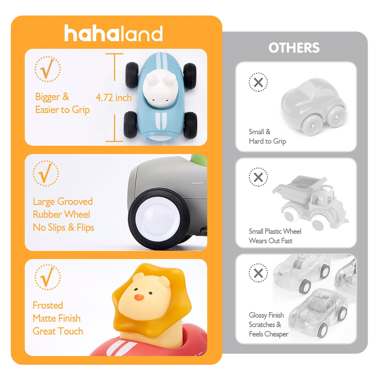 hahaland Toy Cars for Toddlers 1-3 - Push and Go Cars Musical Light up Toys for 1 Year Old Boy Gifts, Friction Powered Car Toddler Toys for One Year Old Birthday Christmas Baby Boy Girls Gifts, 3 PCS