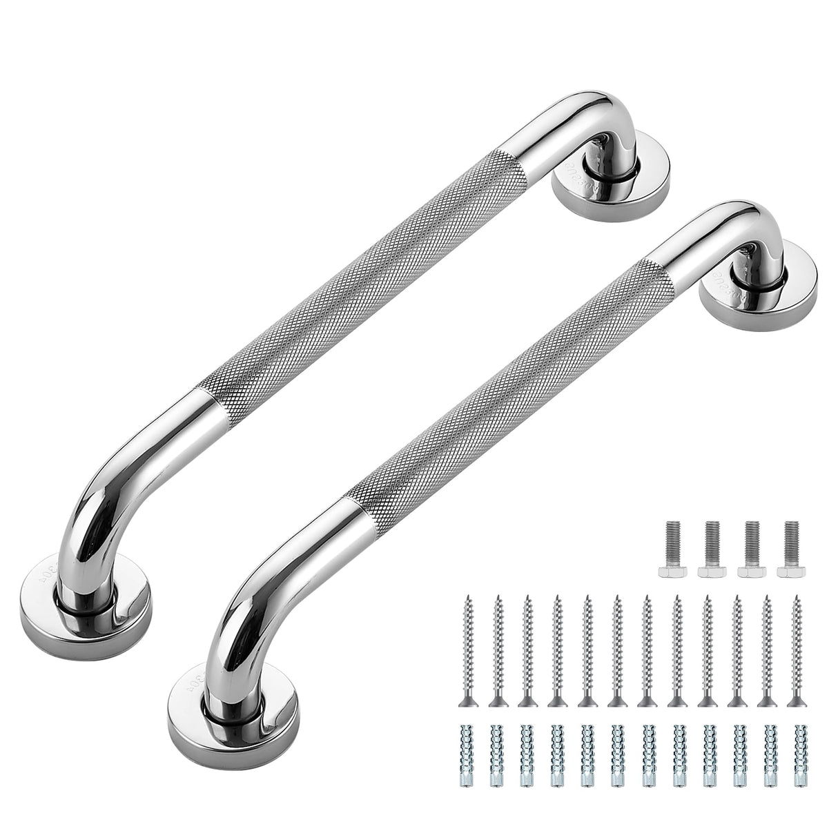 Grab Bars for Shower, 2 Pack 16-Inch Anti Slip Shower Handles for Elderly, Safety Shower Grab Bar, Stainless Steel Handicap Grab Bars for Bathroom (Polished Nickel 1" Diameter)