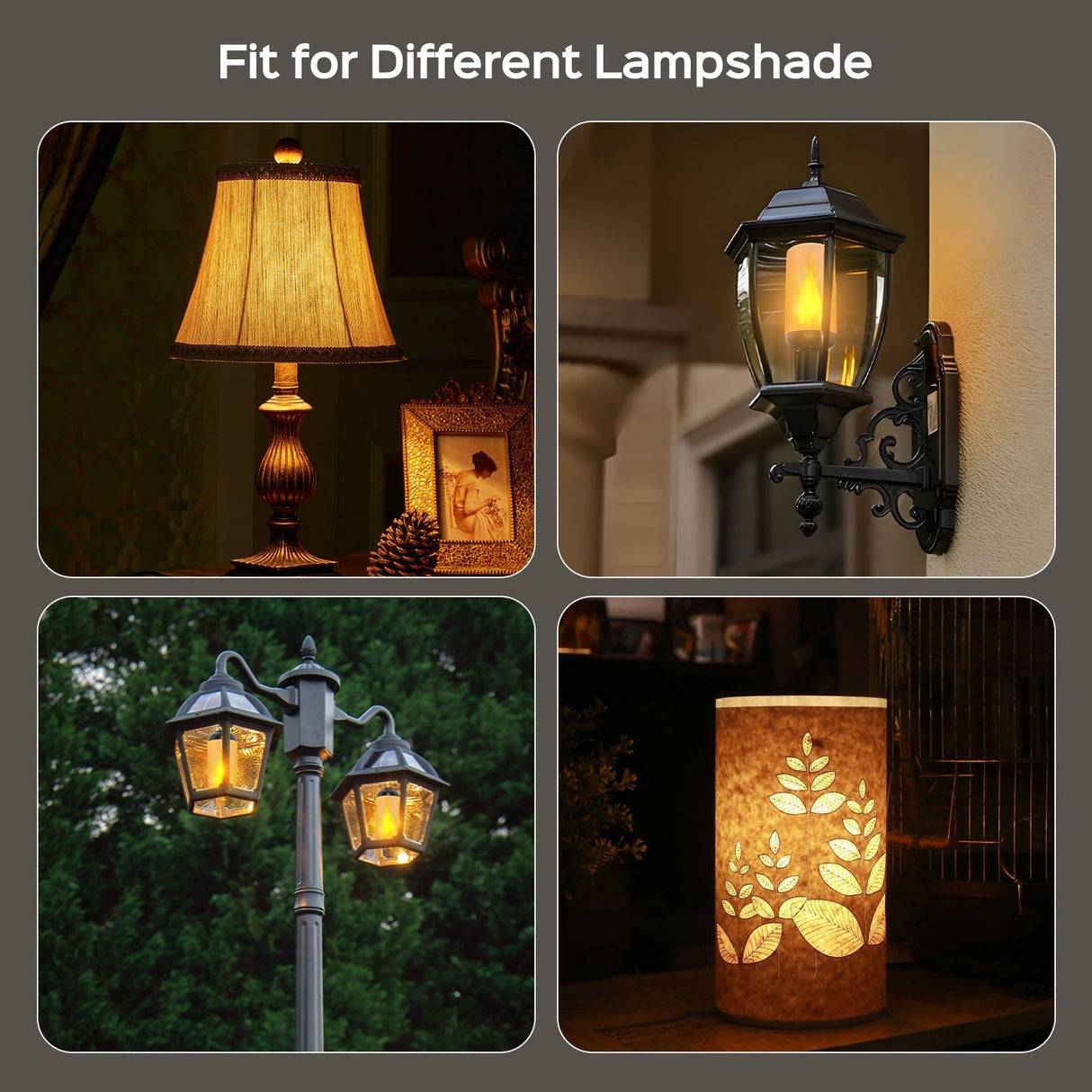 Hompavo Gen2 LED Flame Light Bulbs, Like Real Fire 4-Mode Flickering Light Bulbs with Upside Down Effect, E26 Flame Bulb for Halloween Christmas Party Patio Porch Home Indoor & Outdoor Decorations, 2