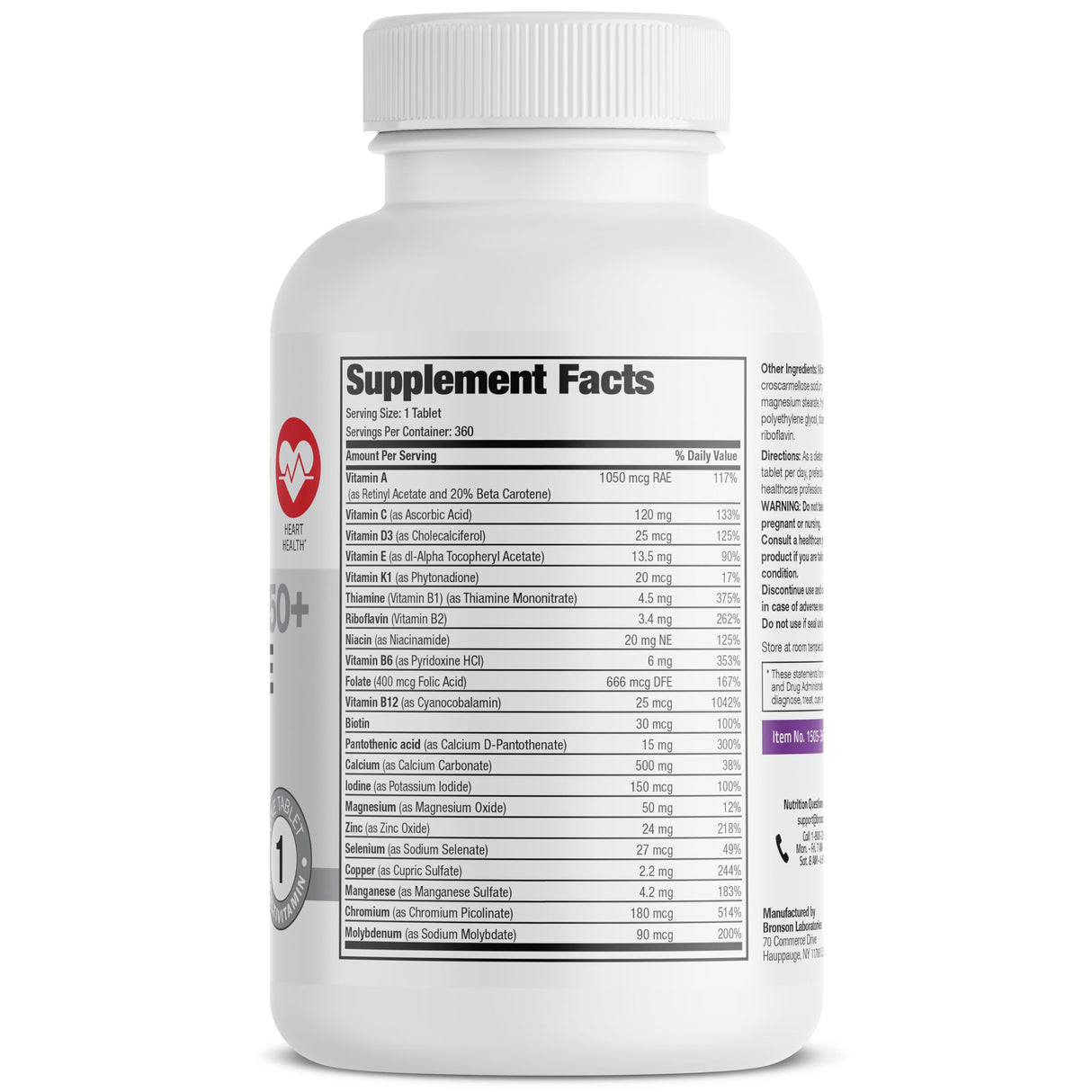 Bronson ONE Daily Women’s 50+ Complete Multivitamin Multimineral, 360 Tablets