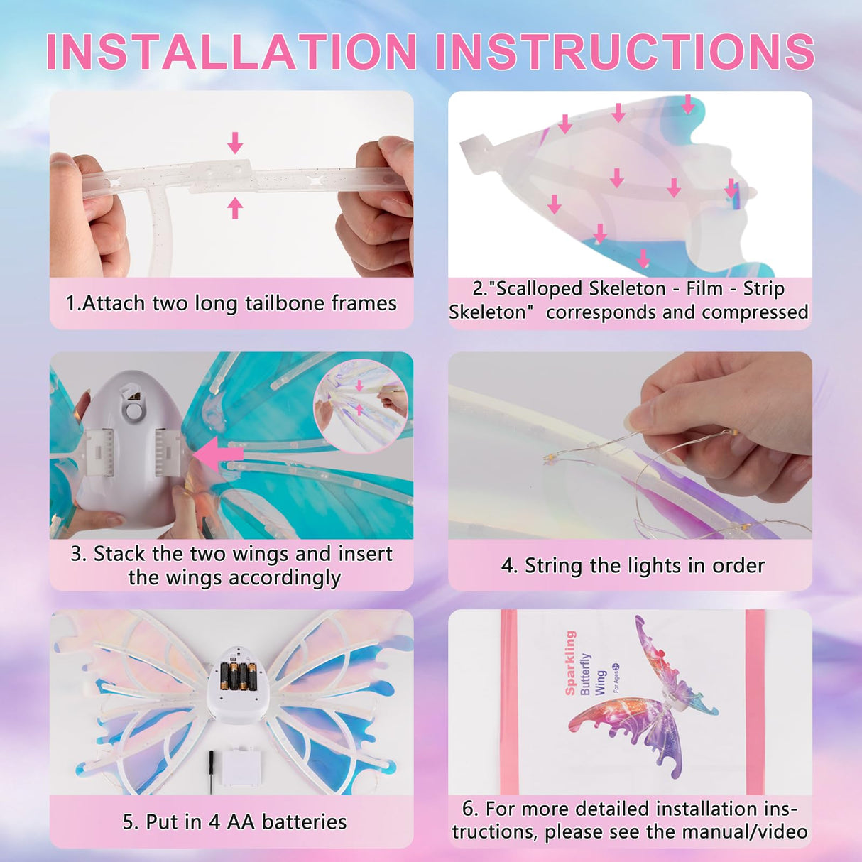 Kardeep Electric Fairy Wings for Girls, Moving Butterfly Wings with LED Lights and Music, light up fairy wings for Dogs for Birthday Halloween Christmas and Party Cosplay Dress Up Attire