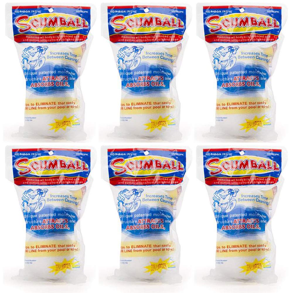 Horizon HV-SB2PK Scumball Pool and Spa Scum Eliminating Ball (6 Packs of 2)