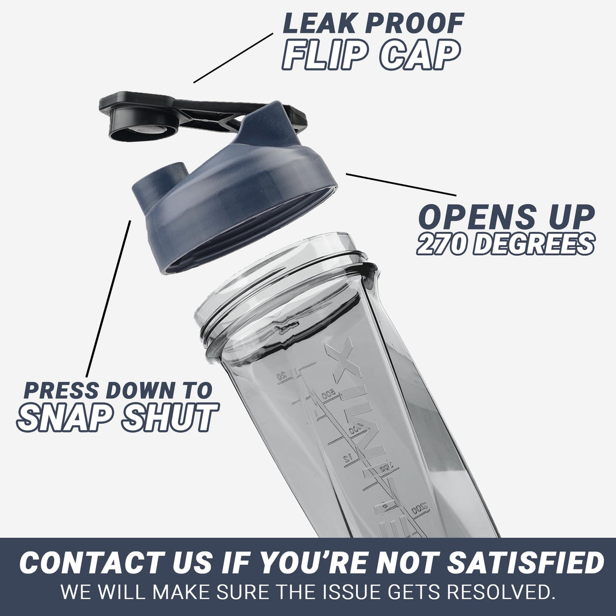 HELIMIX 2.0 Vortex Blender Shaker Bottle Holds upto 28oz | No Blending Ball or Whisk | USA Made | Portable Pre Workout Whey Protein Drink Shaker Cup | Mixes Cocktails Smoothies Shakes | Top Rack Safe
