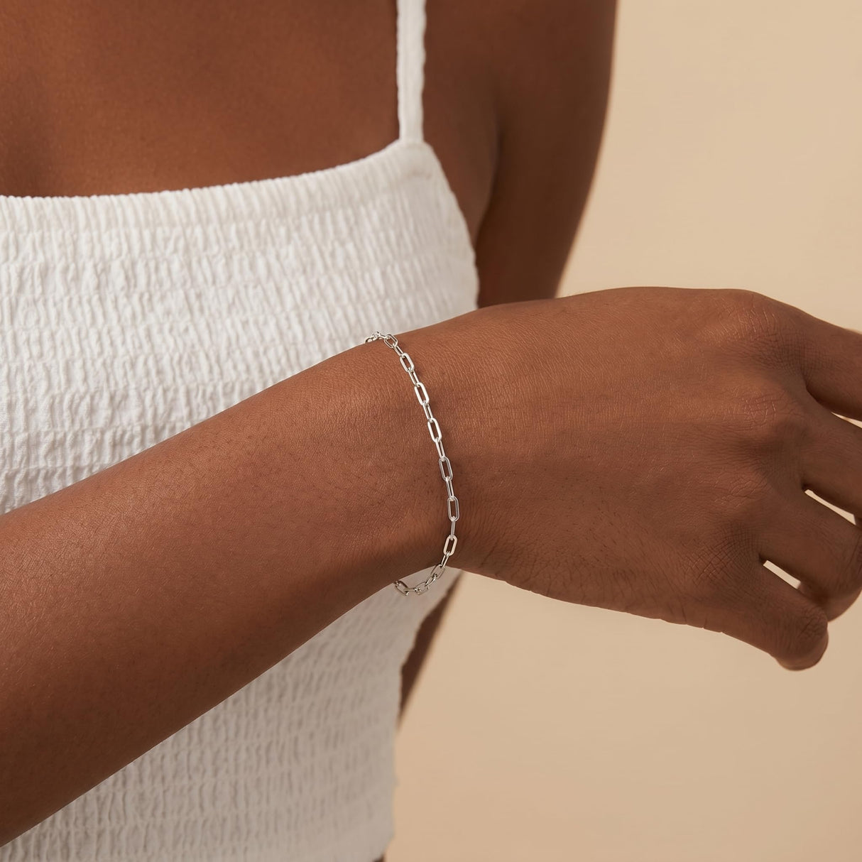 BLThing Silver Bracelets for Women 3mm Sterling Silver Paperclip Bracelet