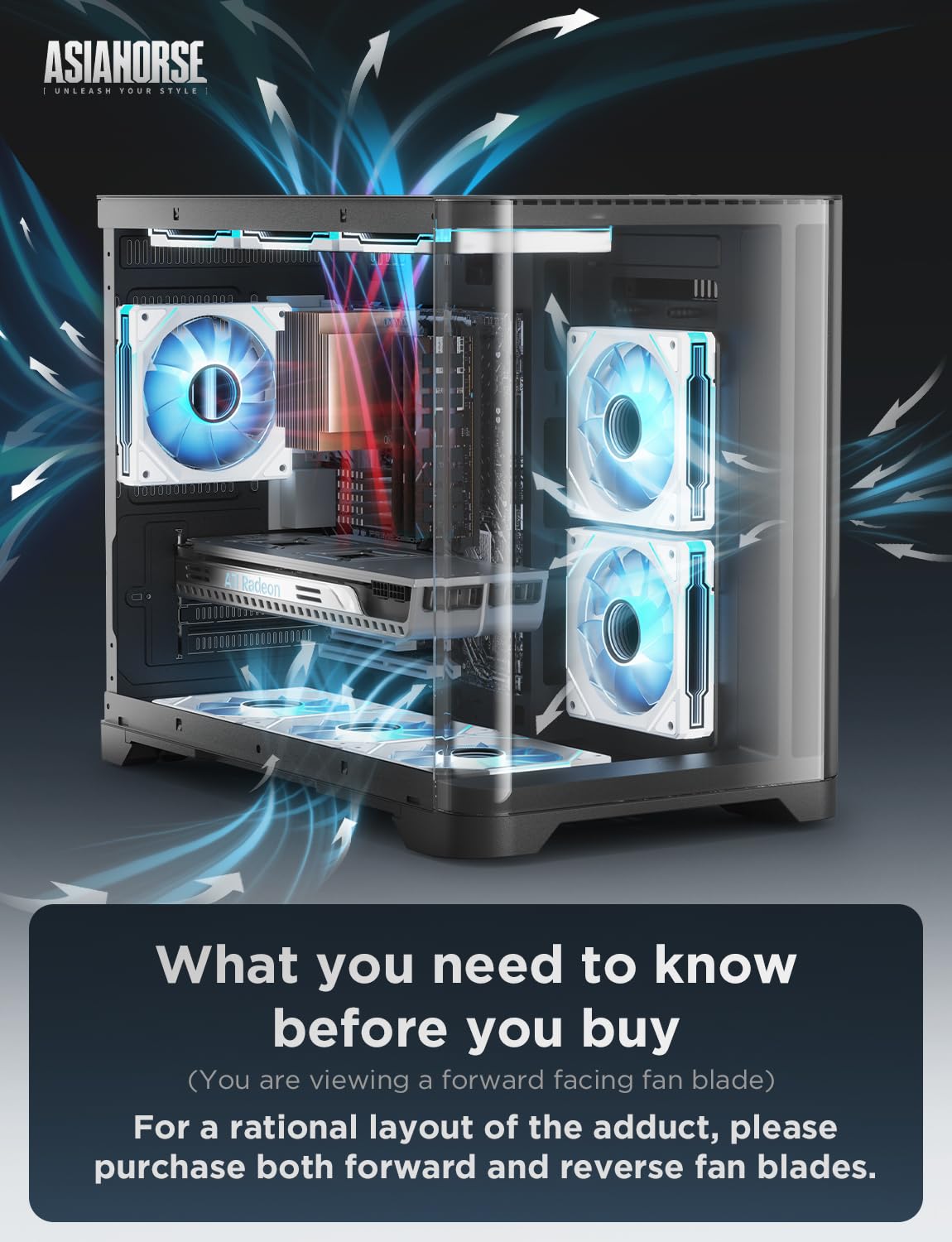 AsiaHorse AMICI-5GT RGB PC Fans, Infinity Mirror ARGB Fans HDB Bearing Fan Speeds Up to 1800 RPM with 24 LED Lights, Forward Blade Fan Compatible Motherboard Aura SYNC (Not Wireless Connection)