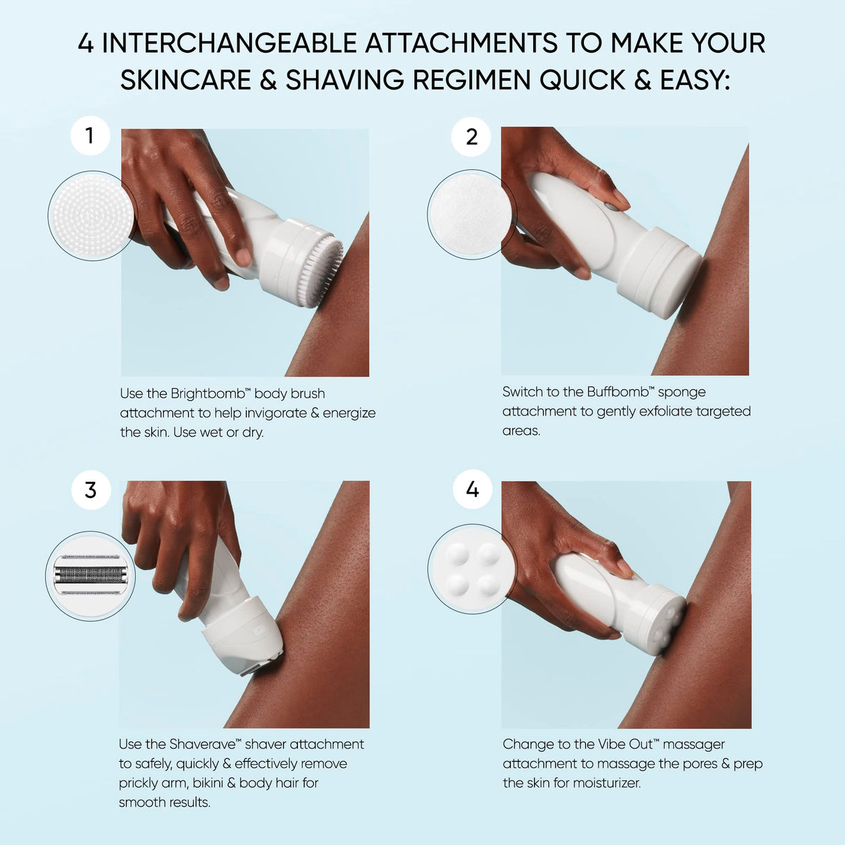 Conair GIRLBOMB Shaver for Women and Body Buffer, Wet/Dry, Lithium Ion Rechargeable