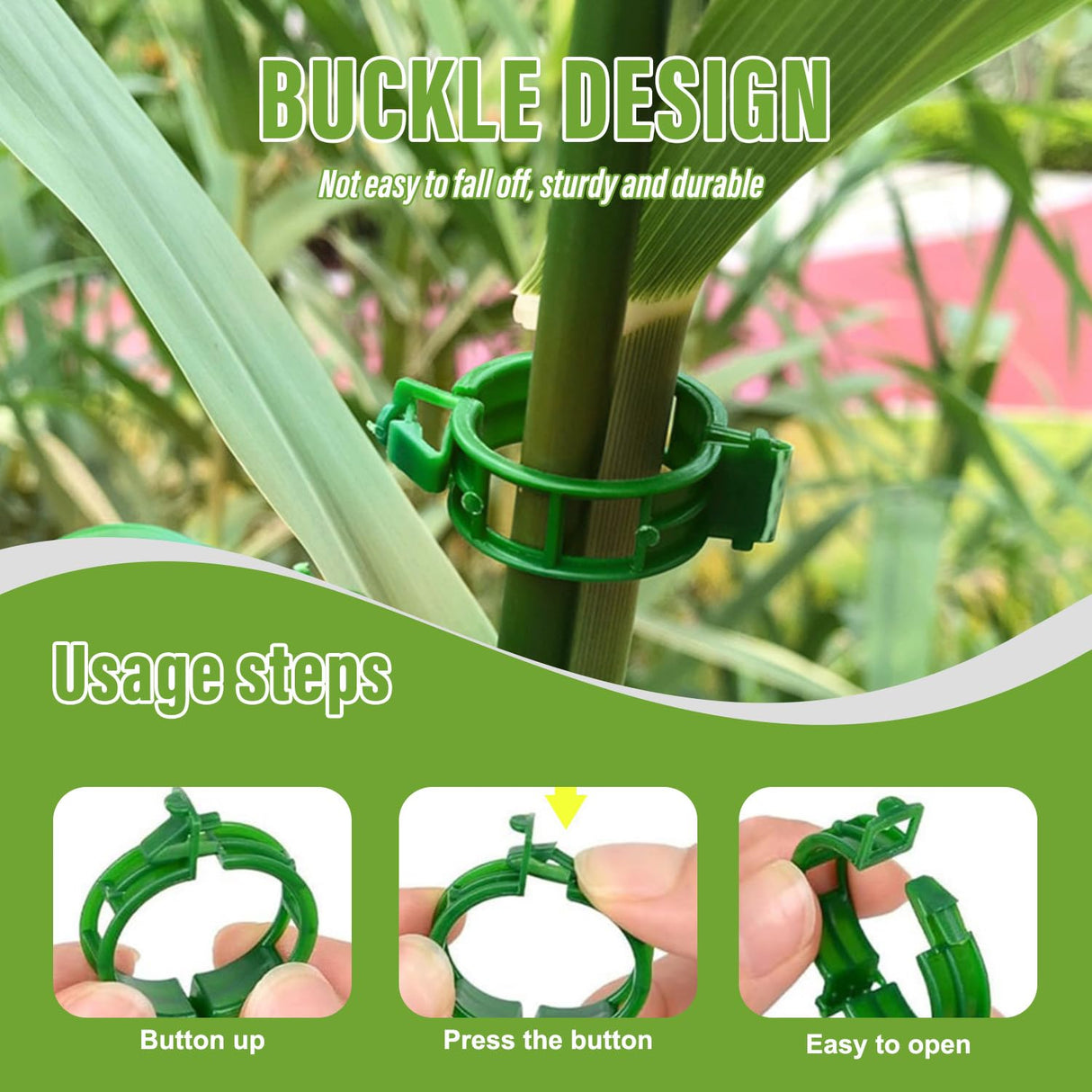 Secured Plastic Plant Clip, 2026 Upgrade Plant Fixing Clips for Climbing Plants Plastic Support for Garden,Reusable Plastic Trellis Clips Tomato Grape Vine Vegetables Plant Fixing Clips (100, White)