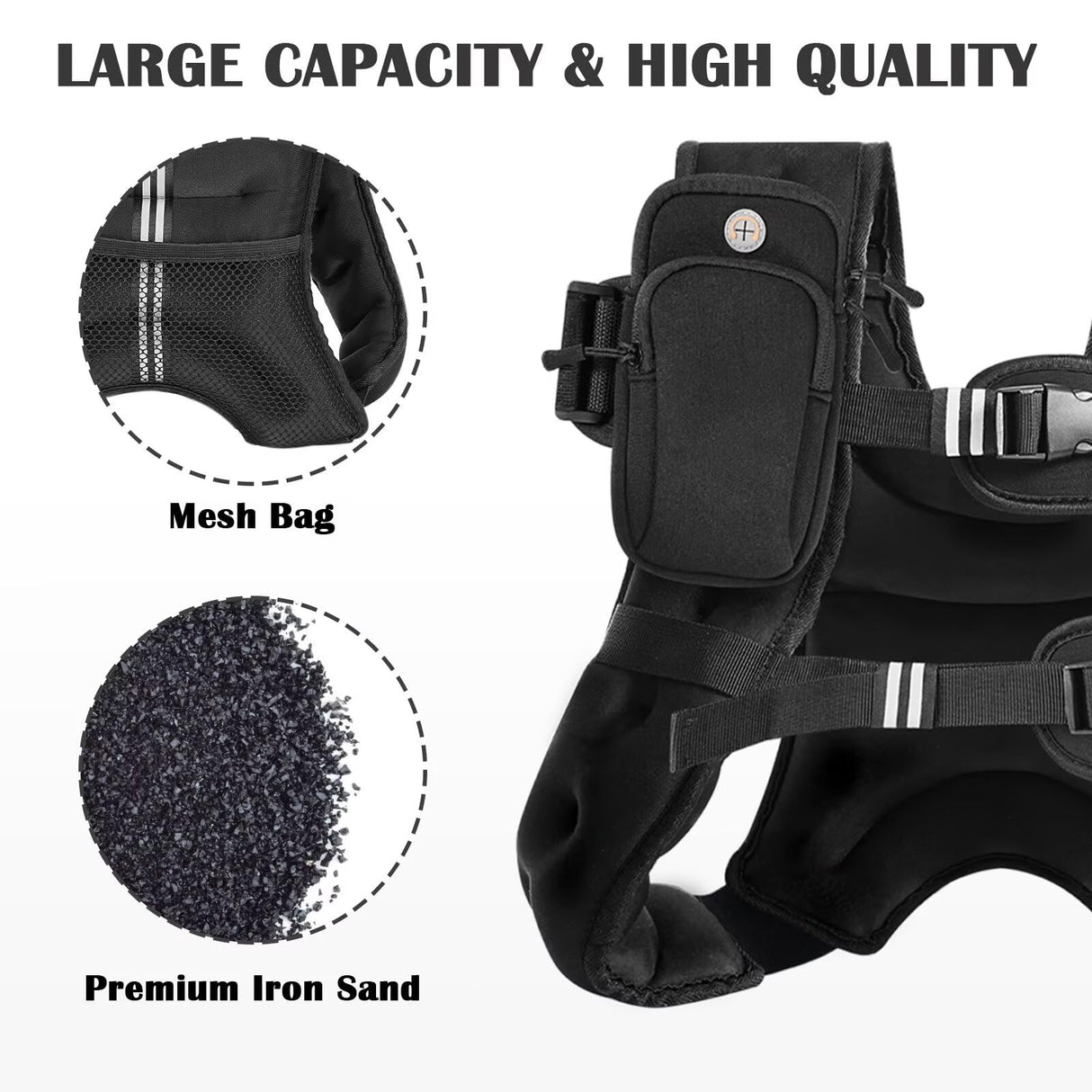VBSD Weighted Vest for Women Men, 16lb Weight Vest with Reflective Stripe, Body Weight Vests Adjustable for Strength Training, Running, Walking, Workout, Jogging, Fitness