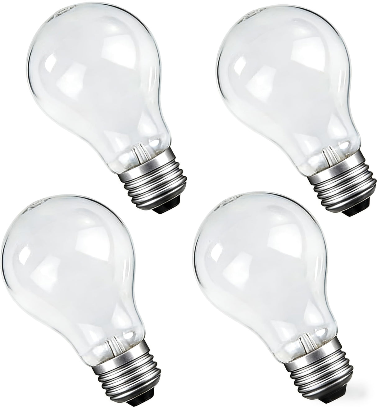 NABKRA 60 Watt Incandescent Light Bulbs, A19 E26 60W Incandescent Bulb, Dimmable, 2700K, Warm White Light, Shatter-Resistant and Durable Bulb (4-Pack)