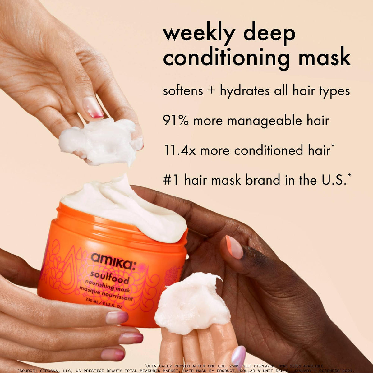 amika soulfood nourishing mask, 250ml