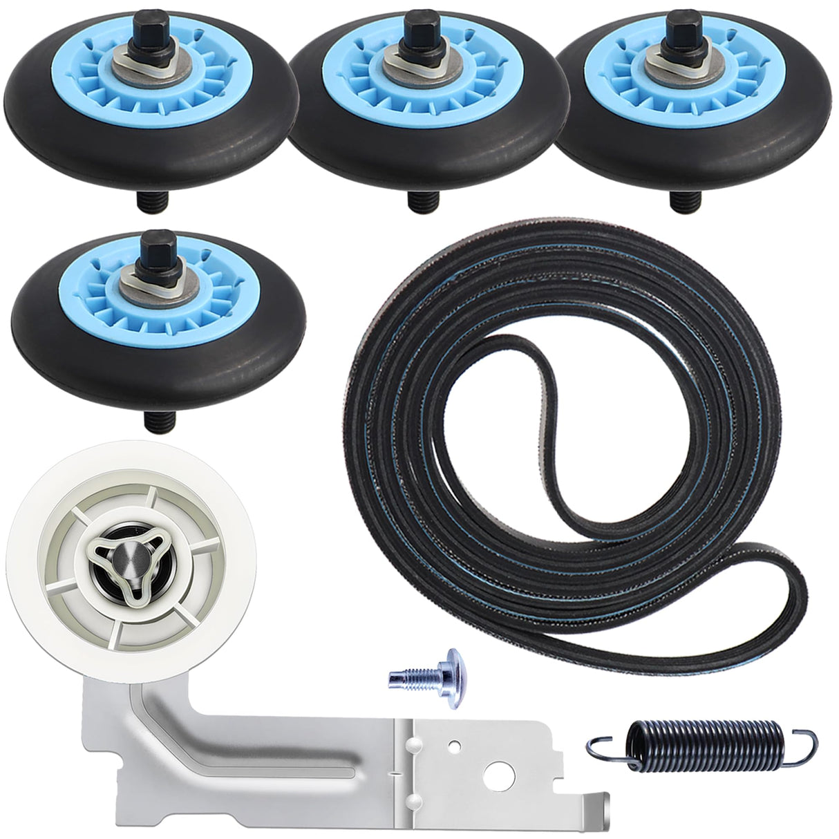 Upgraded Sam-Sung Dryer Repair Kit Compatible with Samsung Dryer Roller Replacement Kit, Replacement for Samsung Dryer Parts DC97-16782A Dryer Roller, DC93-00634A Idler Pulley, 6602-001655 Belt