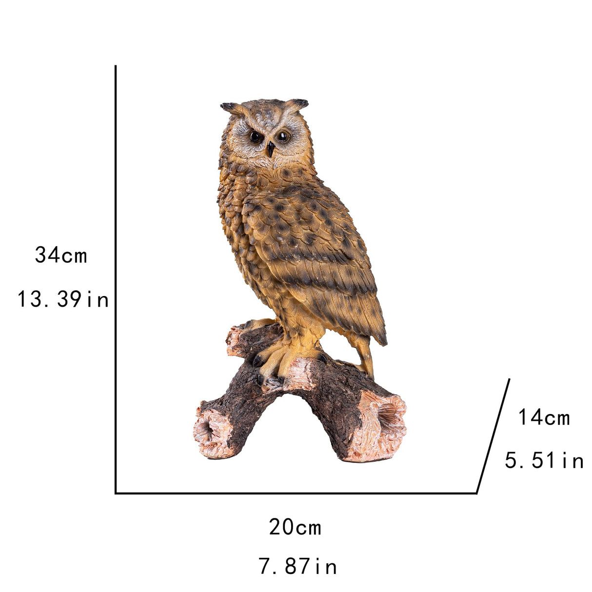 RKGOMDMU 13.3 - inch Owl Decoy Decor Outdoor Statue. Ideal for Animal Statues Courtyard Lawn Decoration, Sculptures for Yard and Grassland Adornment, Housewarming Gift.