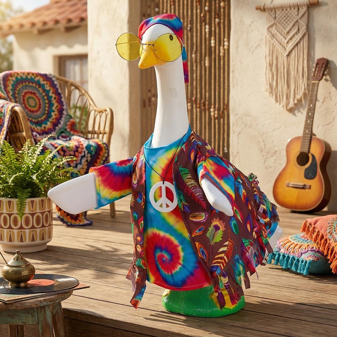 Gaggleville Hippie Goose Outfit, Fits Large 23" H Statue, by Fox Valley Traders