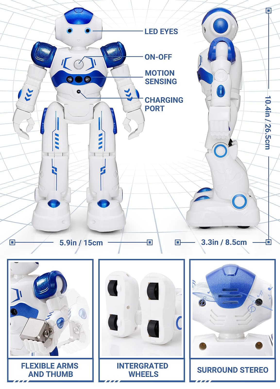 KingsDragon RC Robot Toys for Kids,Remote Control Smart Robot Toy
