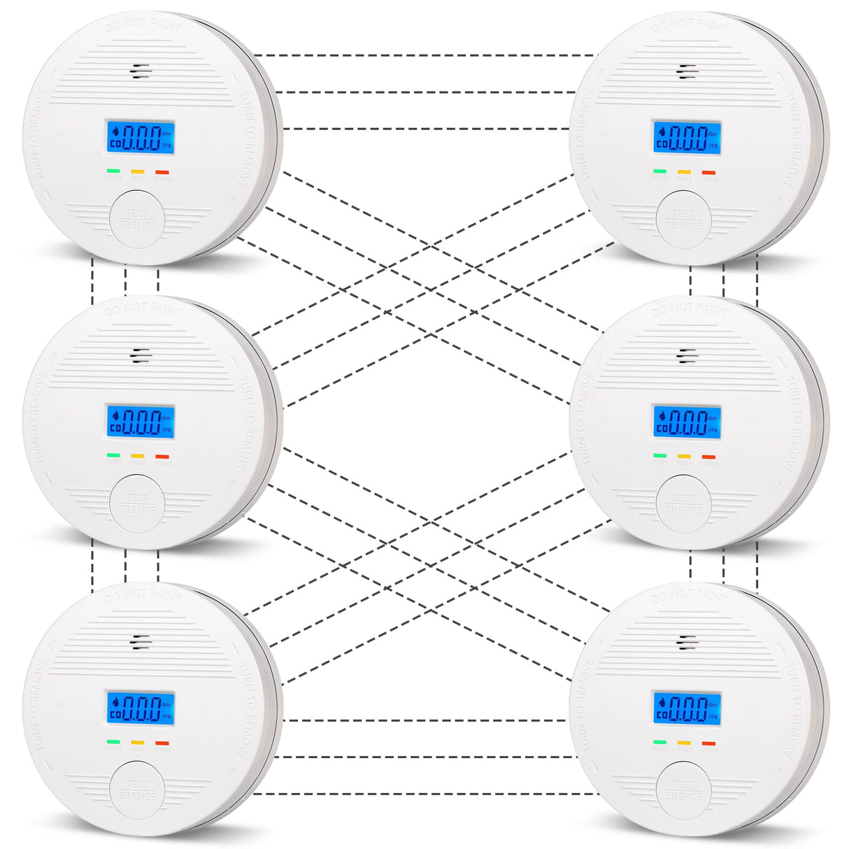 Interconnected Smoke and Carbon Monoxide Detector, 10-Year Battery Wireless Interlinked Smoke & CO Alarm with Dual Sensors, Home Fire & CO Safety Protection (6Pack)