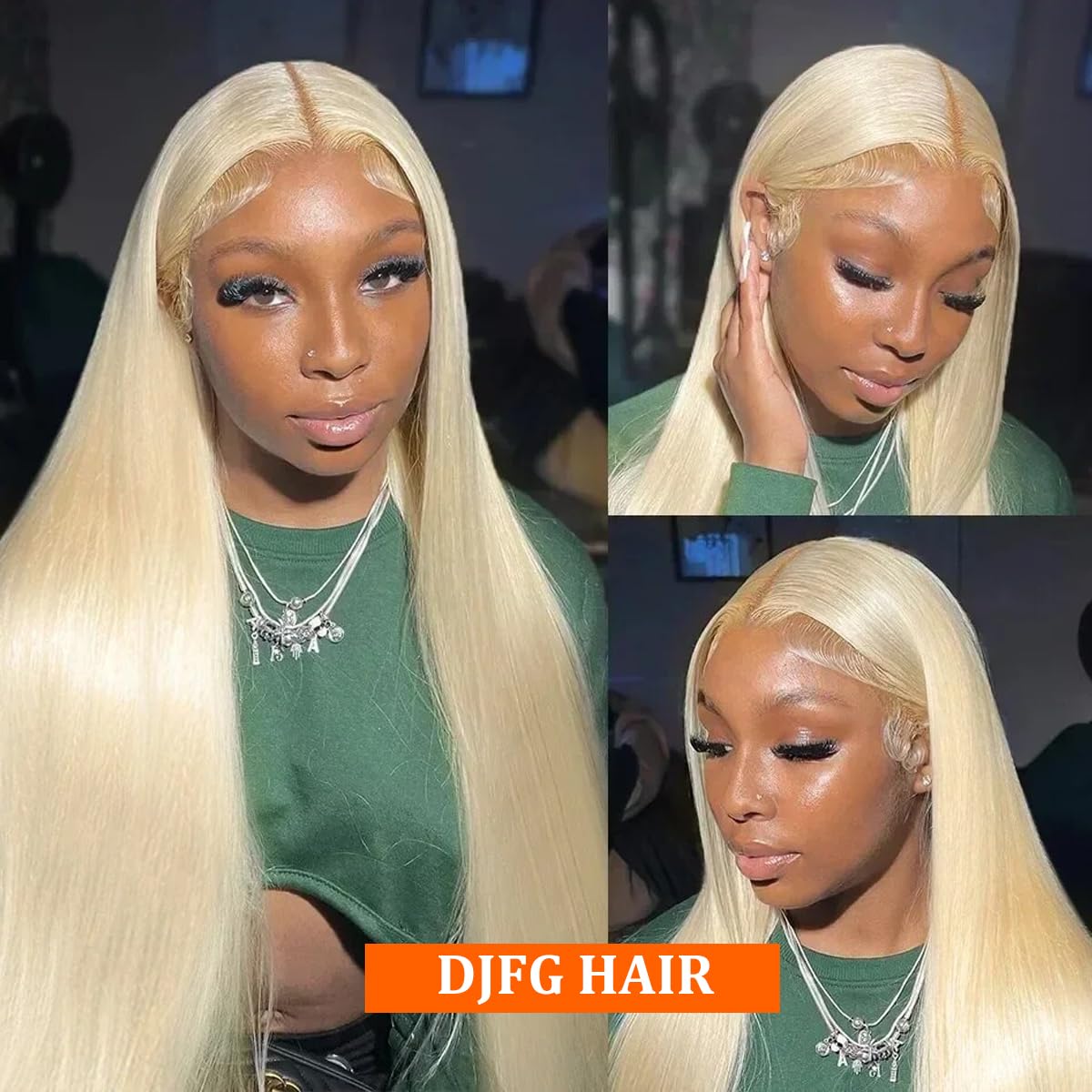 DJFG 613 Lace Front Wig Human Hair 30 Inch Blonde Wig Human Hair 613 13x6 Lace Front Wig Human Hair 200 Density Blonde Lace Front Wigs Human Hair Pre Plucked HD Lace Frontal Wig Straight Glueless