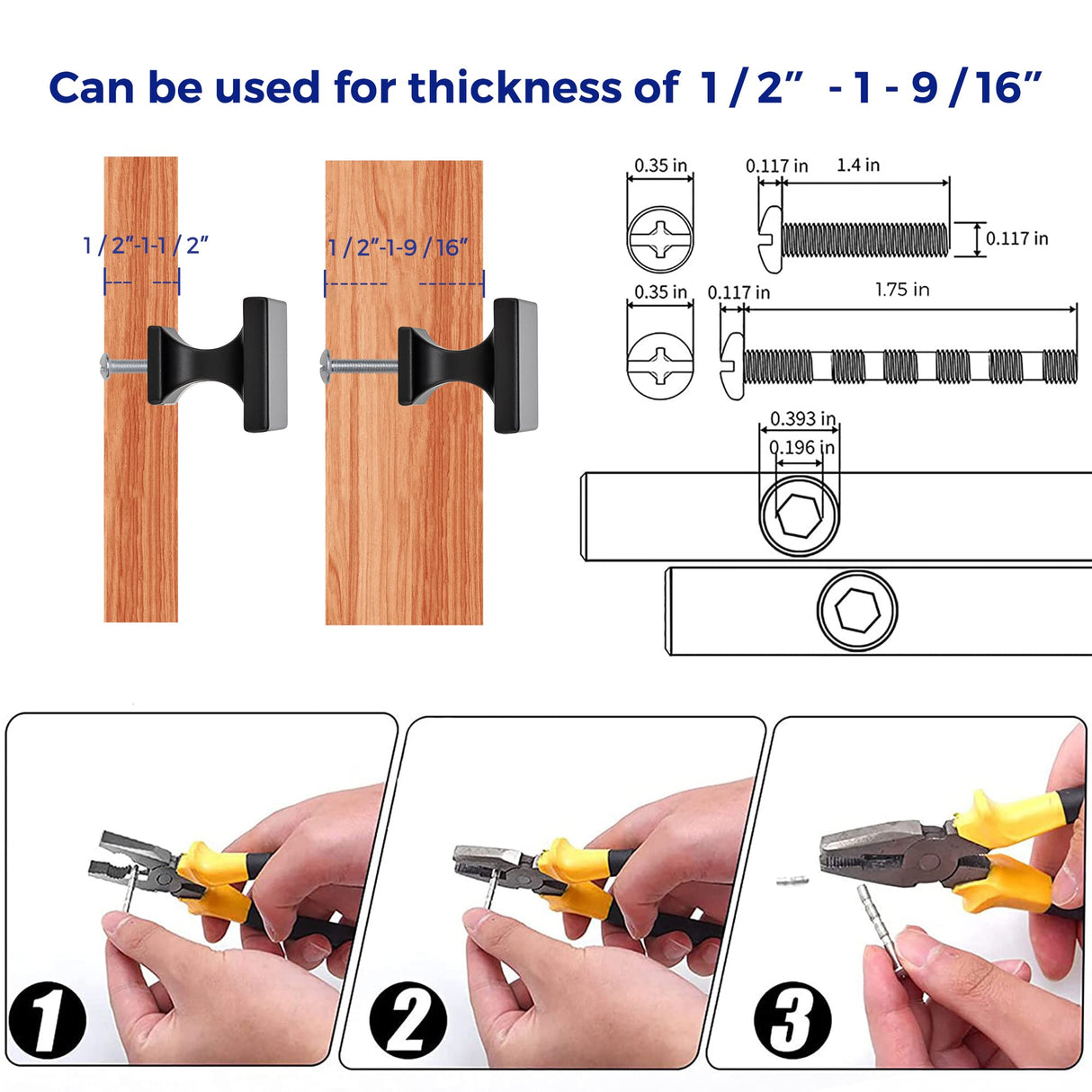 Ravinte Cabinet Knobs Matte Black Square Knobs for Cabinets and Drawers Cabinet Hardware Kitchen Cabinet Knobs 10 Pack