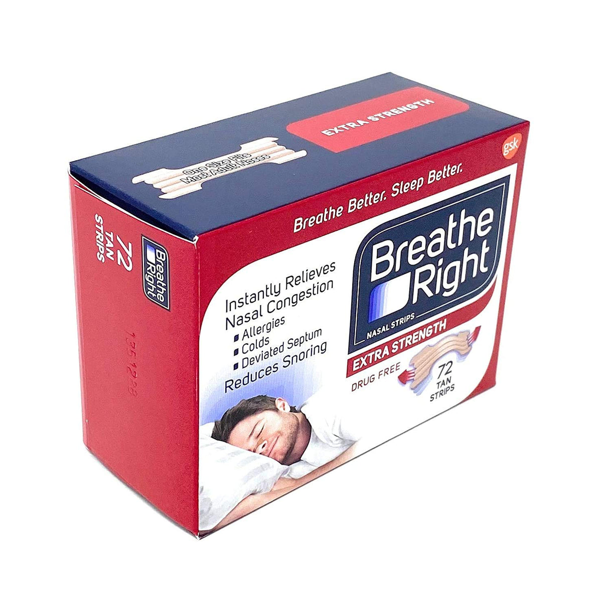 Breathe Right Extra Nasal Strips, 72 Count, 2 Pack