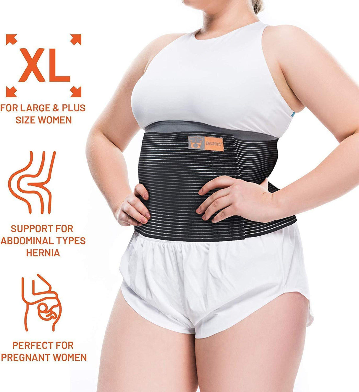Everyday Medical Plus Size Umbilical Hernia Support Belt I Pain and Discomfort Relief from Umbilical, Navel, Ventral and Incisional Hernias I Hernia Binder for Big Men and Large Women I XXXL/3XL