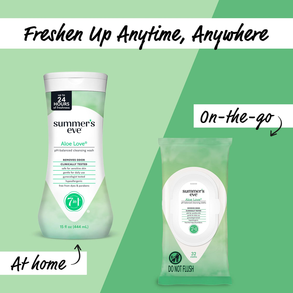 Summer's Eve Aloe Love Gentle Daily All Over Feminine Body Wash, Removes Odor, Feminine Wash pH Balanced, 15 fl oz, 3 Pack