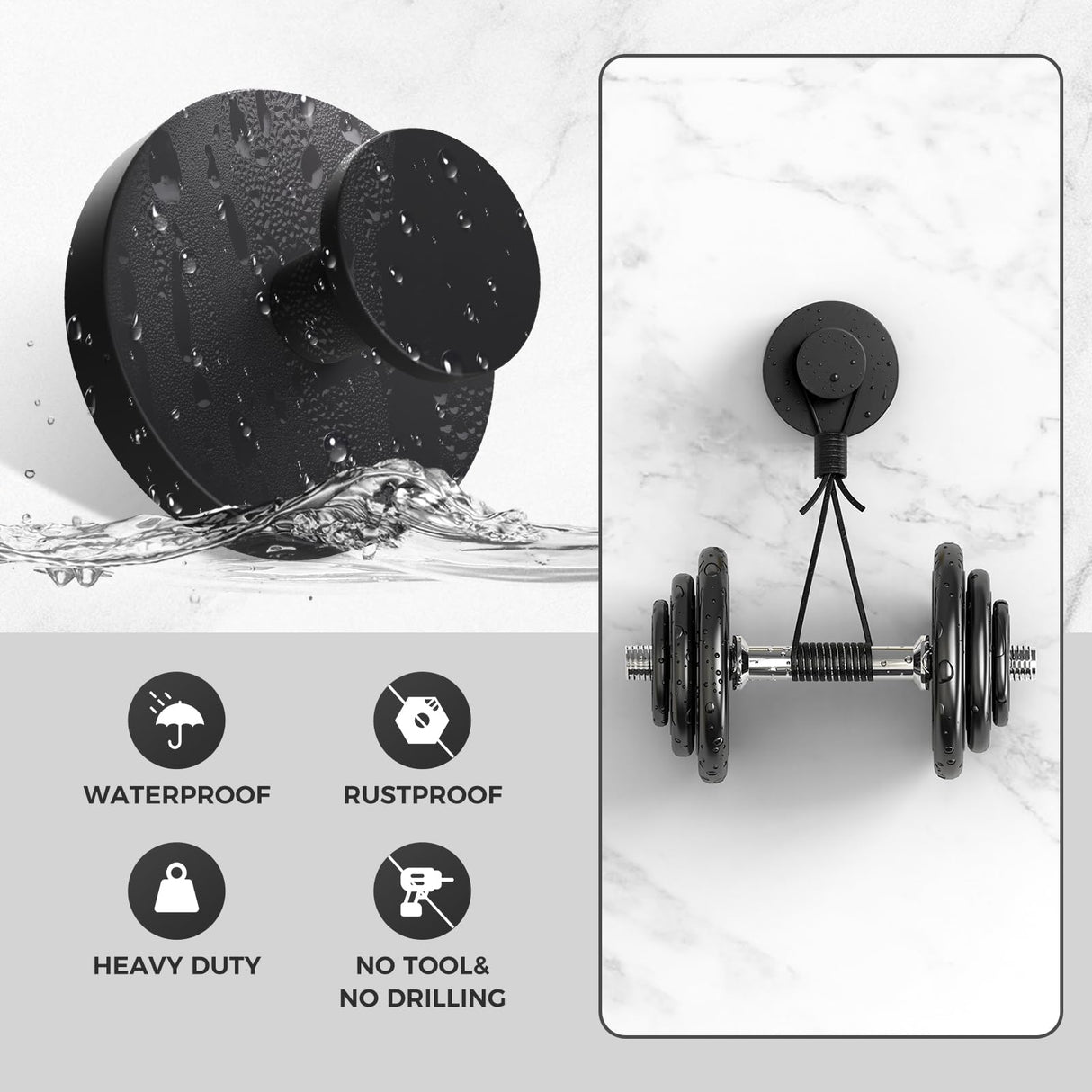 WingWider Shower Hooks for Inside Shower,Suction Cup Hooks for Glass Window,Removable Towel Hooks for Bathrooms,4 Packs(Black)