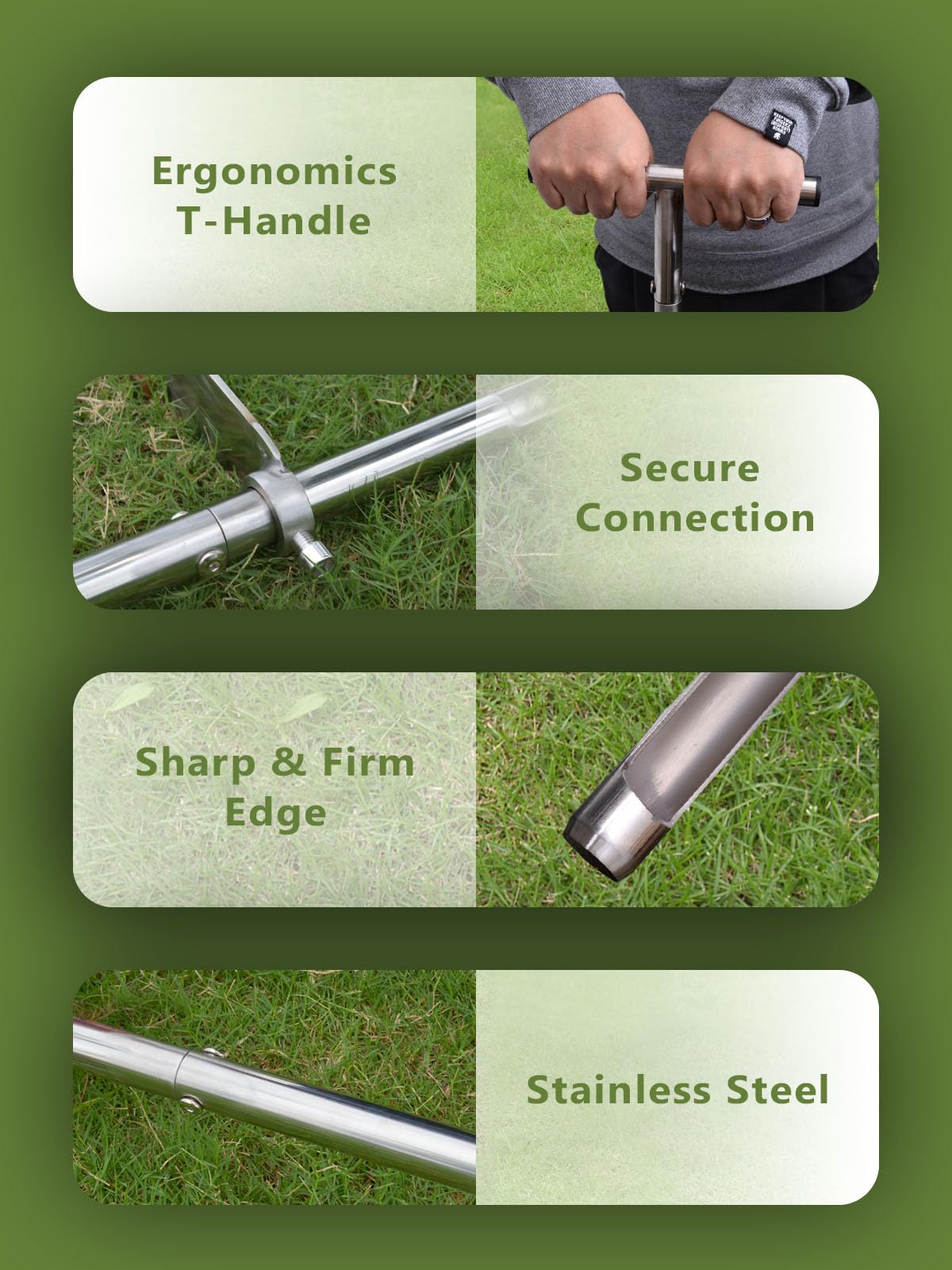 Soil Probe 36 Inches, Soil Sample Probe Stainless Steel, Soil Sampler Probes Rod for Soil Sampling, Soil Test Kit for Gardening