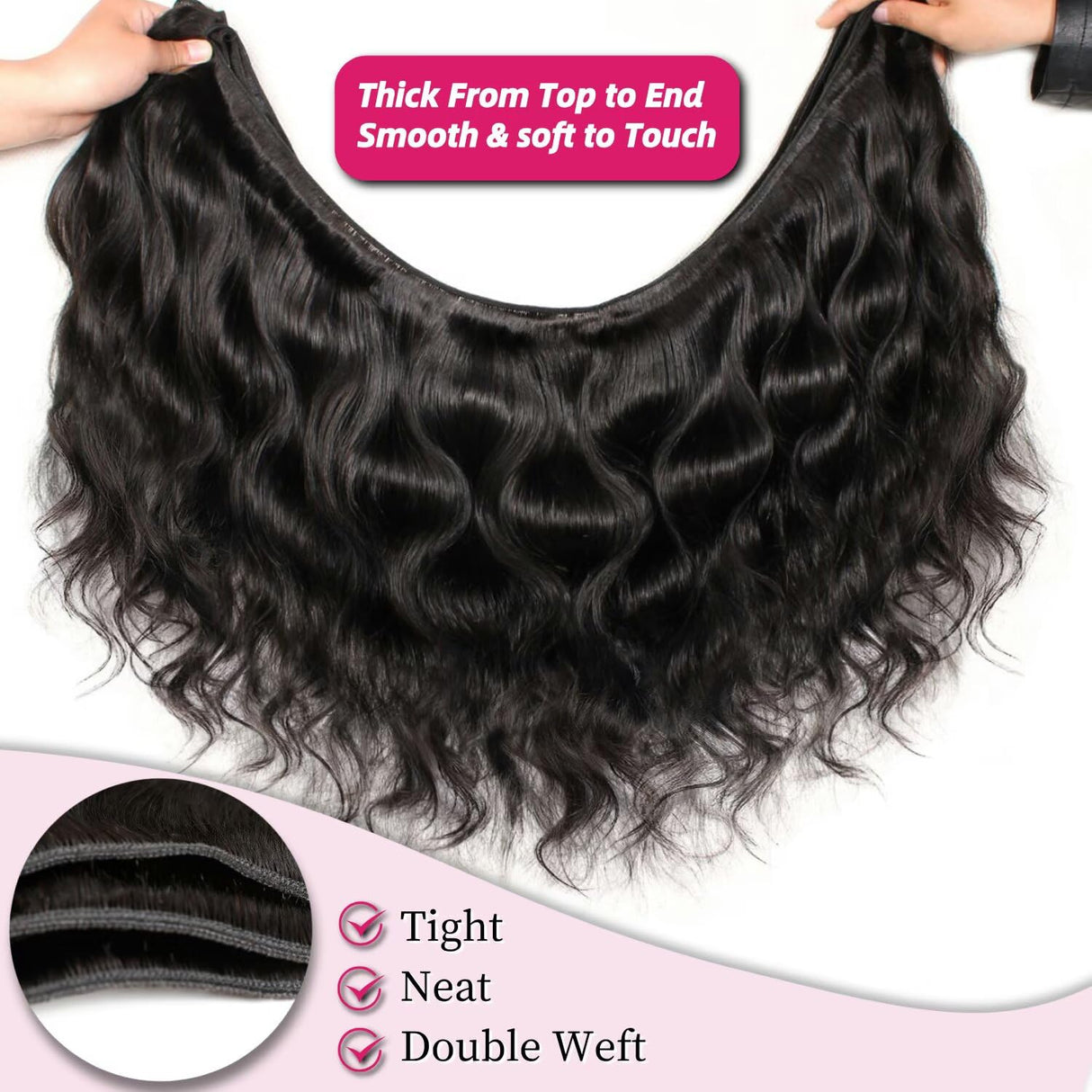 12A Human Hair Bundles 22 24 26 28 Inch Body Wave Bundles Human Hair 100% Unprocessed Brazilian Virgin Weave 4 Bundle Real Natural Black Wet and Wavy Human Hair Extensions 1B Color for Women