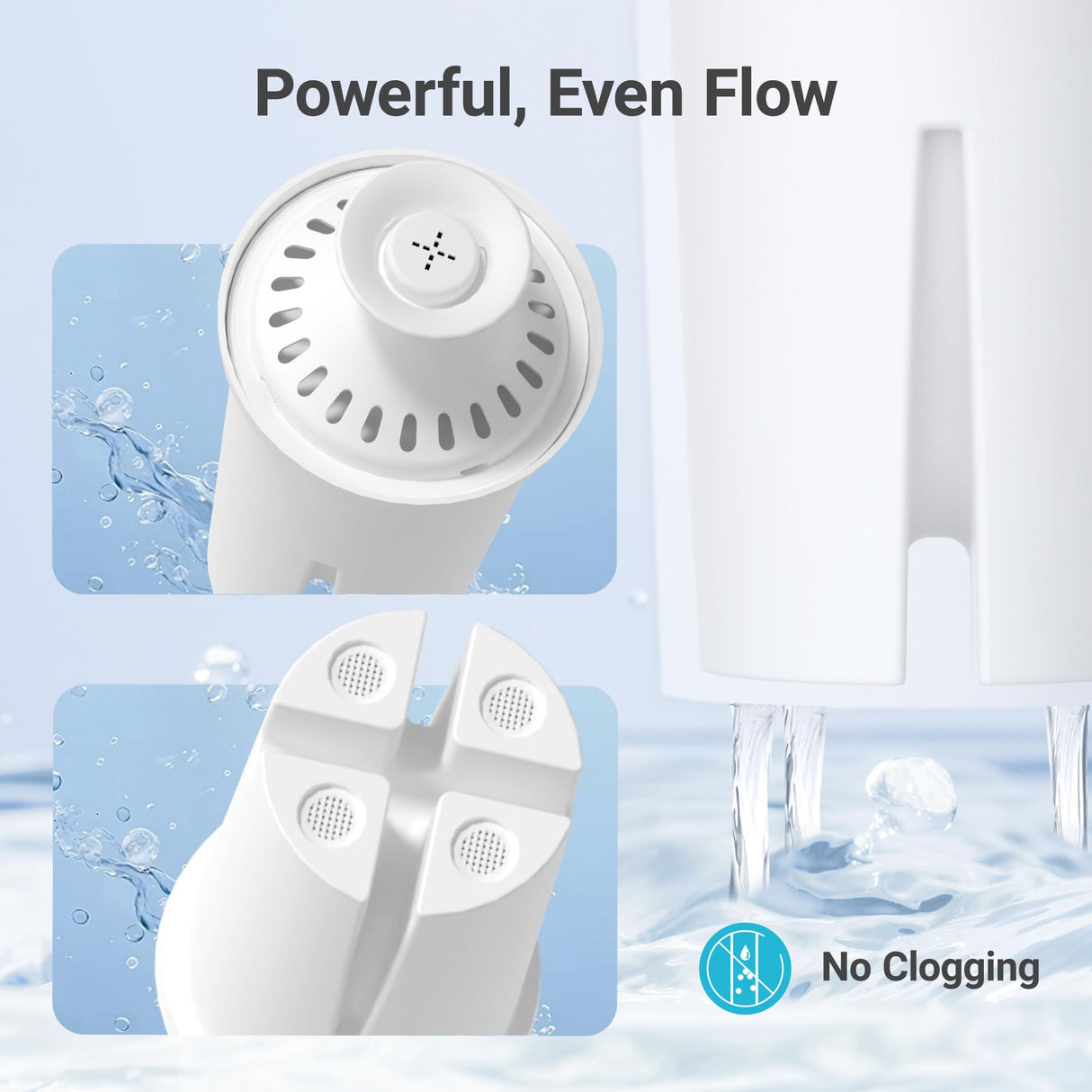 AQUA CREST Replacement for Brita® Filter, Brita® Water Pitchers and Dispensers, Classic OB03, Mavea® 107007, and More, NSF Certified Pitcher Water Filter, 1 Year Filter Supply, 6 Count