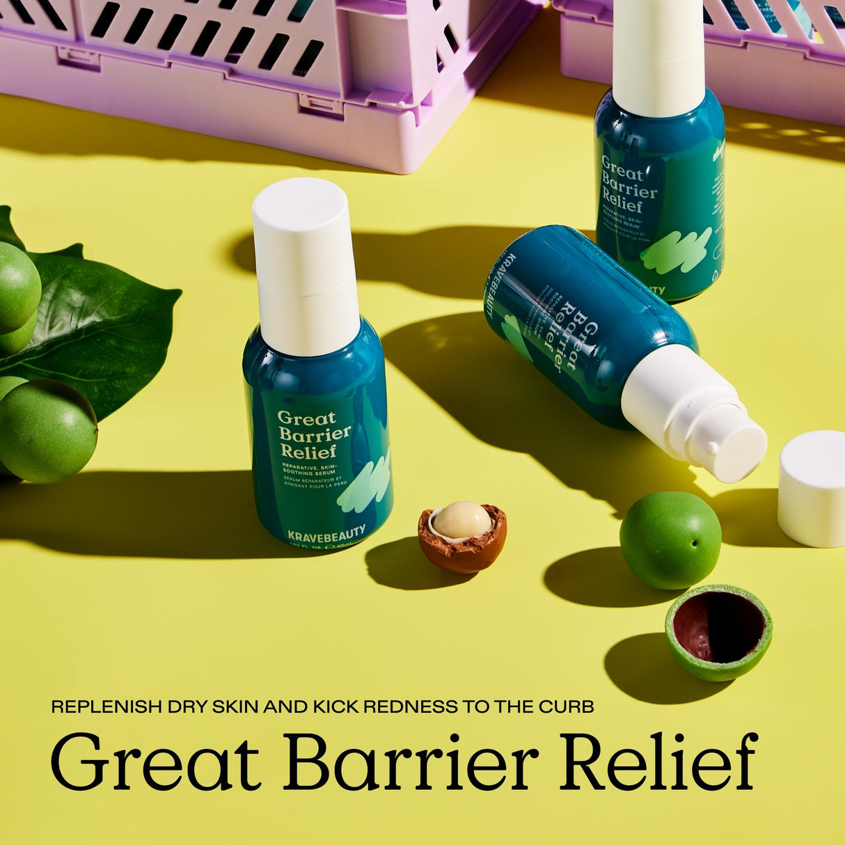KraveBeauty Jumbo Great Barrier Relief, Soothing Skin Barrier Repair Serum, Contains Tamanu Oil to Soothe and Calm Redness, For All Skin Types, Vegan & Cruelty Free, 3.38 fl oz